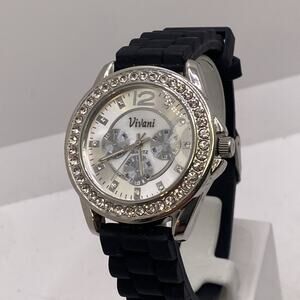 Vivani Womens Rhinestone Watch Works New Battery
